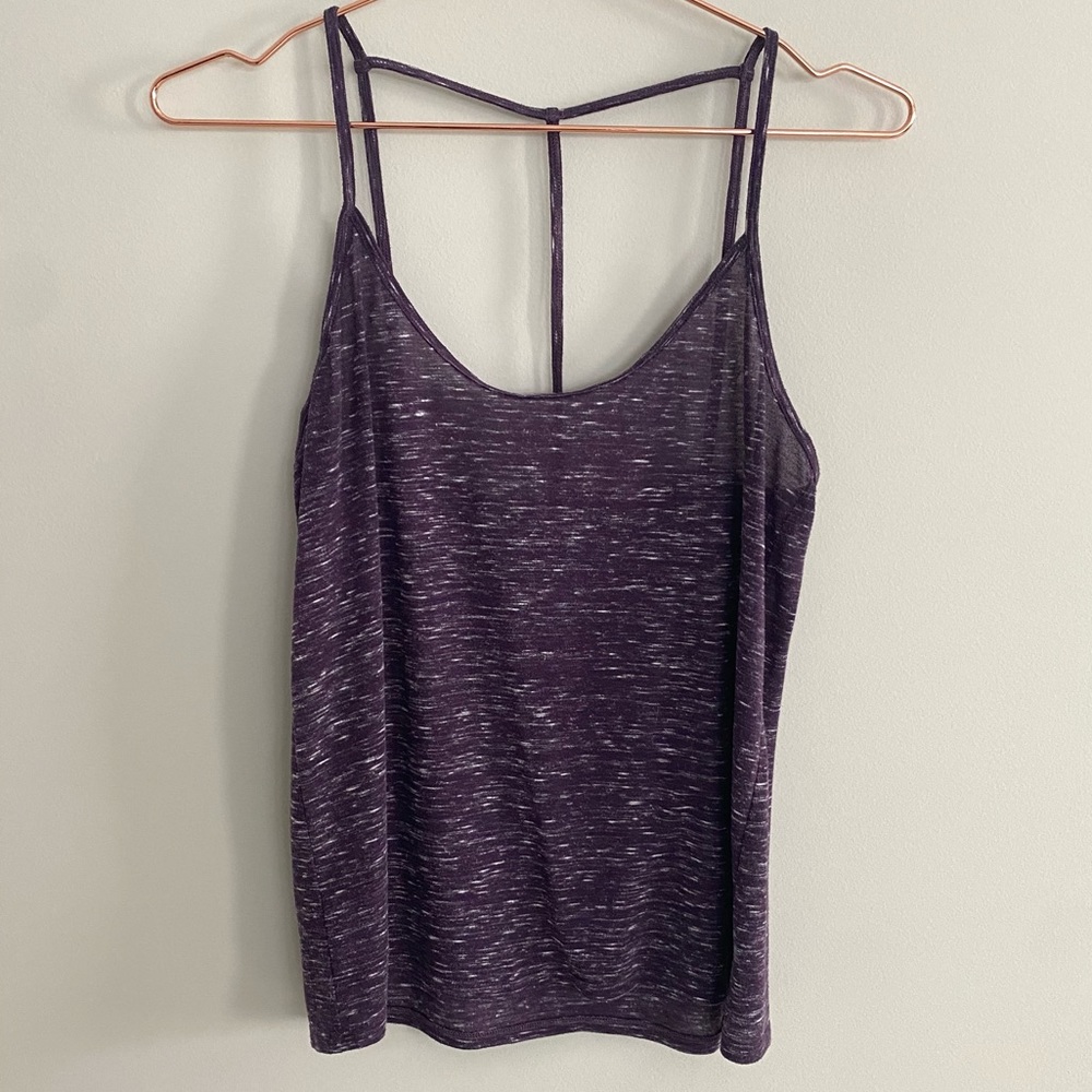 Alo Yoga Purple Heathered Strappy Tank Top